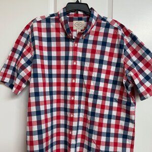 Red, White and Blue short-sleeve button-down shirt